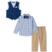 Baby Boys Shirt, Solid Twill Vest, Pants & Bowtie Set