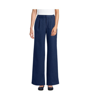 Lands' End, Women's Brushed Flannel High Rise Pleated Wide Leg Pants