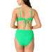 Juniors' Scoop-Neck Bralette Bikini Top & Ribbed Banded High-Waisted Swim Bottoms