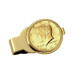 Men's Gold-Layered JFK 1964 First Year of Issue Half Dollar Coin Money Clip