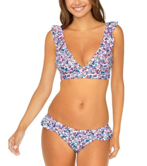 Raisins, Juniors' Cannes Ruffle Bikini Top & Bottoms