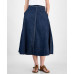 Women's Denim Midi Circle Skirt
