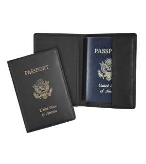 ROYCE New York, Men's Foil Stamped RFID Blocking Passport Case