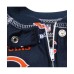 Chicago Bears Unisex Toddler Piped Raglan Full Zip Coverall - Navy Blue