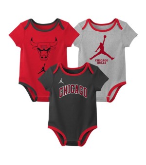 Jordan, Baby Boys and Girls Chicago Bulls Statement Edition Three-Pack Bodysuit Set