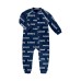 Toddler Boys and Girls Navy New England Patriots Allover Print Raglan Full-Zip Sleeper
