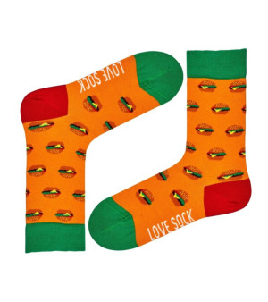 Love Sock Company, Burger Novelty Cotton Colorful Fun Novelty Crew Socks