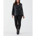 Leather Double Breasted Blazer