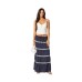 Womens Polka Dot Tiered Maxi Skirt