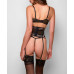 iCollection Women's Demi 3 Piece Lace Garter, Bralette and Panty Set
