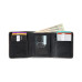 Men's Leather Trifold Wallet with Contrast Color Edge