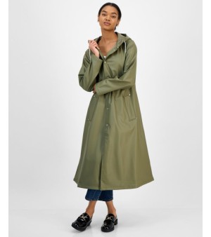 BAXTER  WOOD, BAXTER WOOD Women's Longliner Hooded Rain Coat
