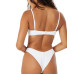 Juniors' Ribbed Love Knot Bralette Bikini Top & Cheeky V-Front Bottoms