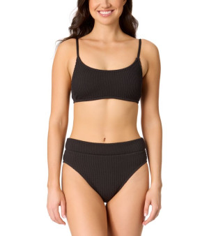 Salt + Cove, Juniors' Ribbed Scoop-Neck Bikini Top & Ribbed Banded High-Waisted Swim Bottoms