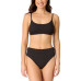 Juniors' Ribbed Scoop-Neck Bikini Top & Ribbed Banded High-Waisted Swim Bottoms