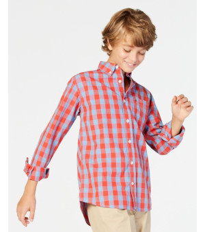 Tommy Hilfiger, Toddler and Little Boys Kirk Box-Plaid Button-Down Shirt