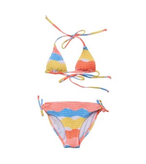 Snapper Rock, Big Girls Toddler|Child Good Vibes Triangle Shirred Bikini