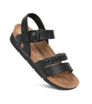 - Quinn Comfortable Braided Leather Platform Sandals with Arch Support