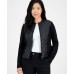 Anne Klein Petite Quilted Faux-Leather Jacket