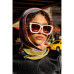 Double Sided Wool Silk Triangle Scarf Of Color Recombination