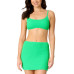 Juniors' Scoop-Neck Bralette Bikini Top & Ribbed Pull-On Cover-Up Skirt