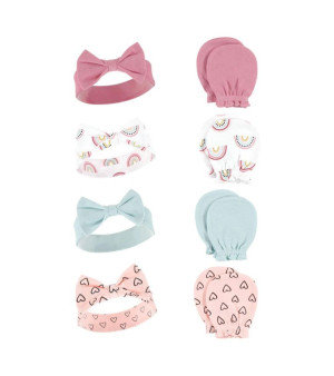 Hudson Baby, Baby Girls Hudson Cotton Headband and Scratch Mitten Set