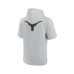Men's and Women's Gray Texas Longhorns Super Soft Fleece Short Sleeve Pullover Hoodie