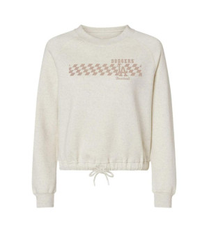 Soft As A Grape, Women's Natural Los Angeles Dodgers Tonal Checkered Sweatshirt
