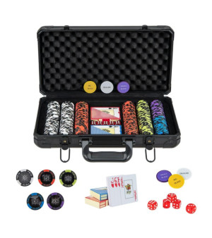 VEBREDA, 14 Gram Texas Holdem Poker Chip Set 300 Pieces Claytec Chips