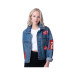 Detroit Red Wings Game Ball Cropped Button-Up Denim Jacket