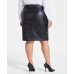 Plus Size Faux-Leather Pencil Skirt