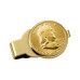 Men's Gold-Layered Silver Franklin Half Dollar Coin Money Clip