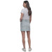 Women's Printed High-Rise Denim Miniskirt