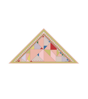 Jessie Zhao New York, Double Sided Wool Silk Triangle Scarf Of Color Recombination