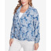 Plus Size Baroque Paisley Soft Button Collared Jacket