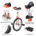 18 In Wheel Outdoor Unicycle Skid-proof Tire Fitness Bicycle Balance Training for Adults Teenagers Kids, Orange