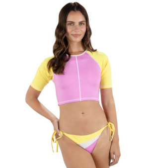 Hurley, Juniors' Summer Colorblocked Crop Top & Cheeky Side-Tie Bottoms