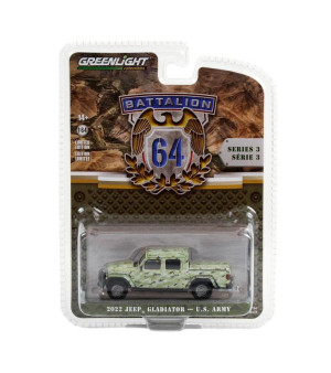 Greenlight Collectibles, 1/64 Jeep Gladiator US ARMY Camouflage Greenlight Battalion 64 Series 3 61030-F