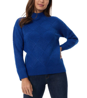 Jones New York, Women's Diamond-Stitch Mock-Neck Sweater