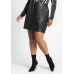 Plus Size Faux Leather Mini Skirt With Zipper