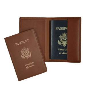 ROYCE New York, Men's Foil Stamped RFID Blocking Passport Case