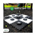 - 2-in-1 Giant Checkers & Tic Tac Toe Game | 4ft x 4ft | High Density EVA Foam Mat and Pieces w/ Bag | Jumbo Checkerboard