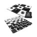 - 2-in-1 Giant Checkers & Tic Tac Toe Game | 4ft x 4ft | High Density EVA Foam Mat and Pieces w/ Bag | Jumbo Checkerboard