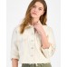 Juniors' Frayed-Hem Cropped Denim Jacket