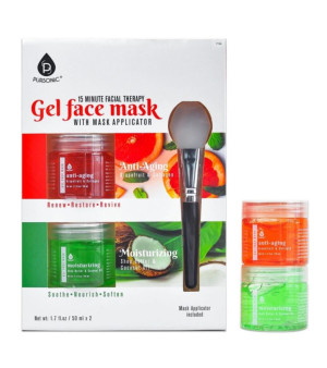 PURSONIC, 2 Pack Facial Therapy Gel Face Mask with Mask Applicator