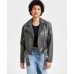 Juniors' Distressed Asymmetric Moto Jacket