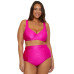 Becca ETC Plus Size Rib Underwire Bikini Top & Shirred High-Waist Bikini Bottoms