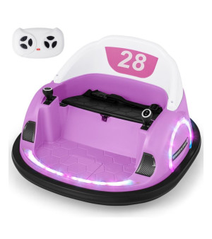 HONGGE, 12V 360° Spinning Bumper Car – Remote Control, LED Lights, Music