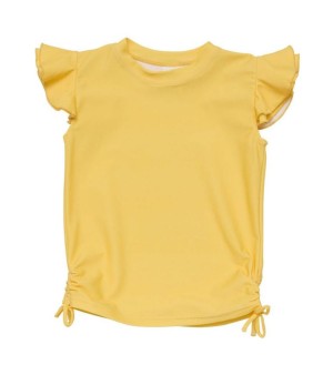 Snapper Rock, Big Girls Toddler|Child Marigold Sustainable Flutter Sleeve Rash Top