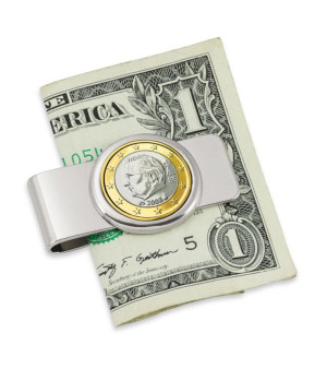 American Coin Treasures, Men's Belgium King Albert Ii One Euro Coin Money Clip